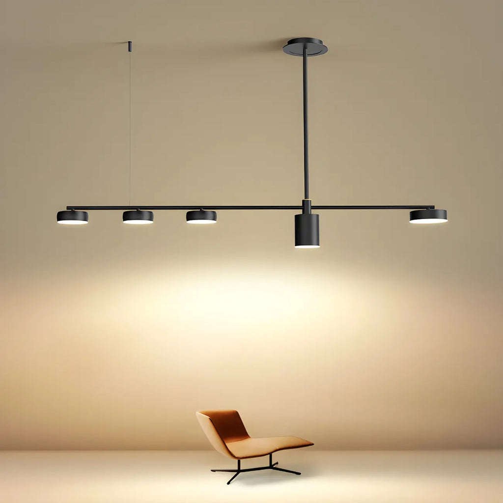 Modern Adjustable Black Linear Kitchen Island Light