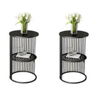 Round 2 Tiers Metal Frame Storage Side Tables Gold