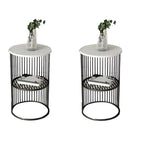 Round 2 Tiers Metal Frame Storage Side Tables Gold