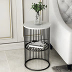 Round 2 Tiers Metal Frame Storage Side Tables Gold