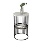 Round 2 Tiers Metal Frame Storage Side Tables Gold