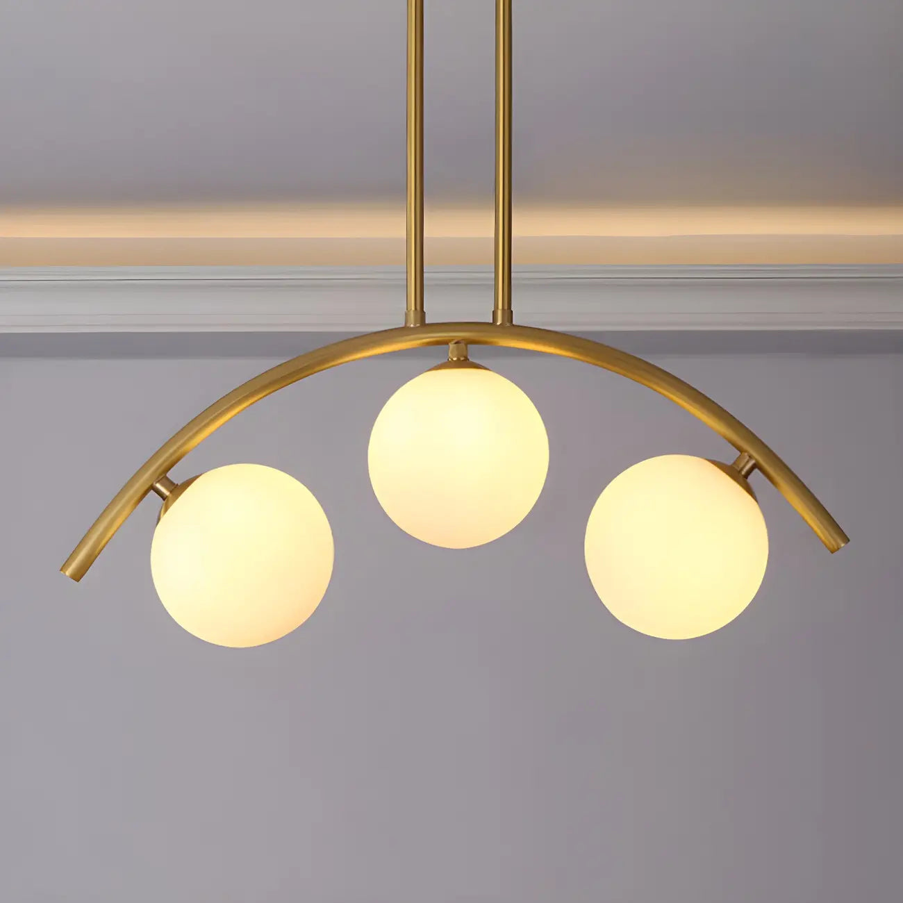 Trendy Modern Gold Arc Multi-Light Island Pendant