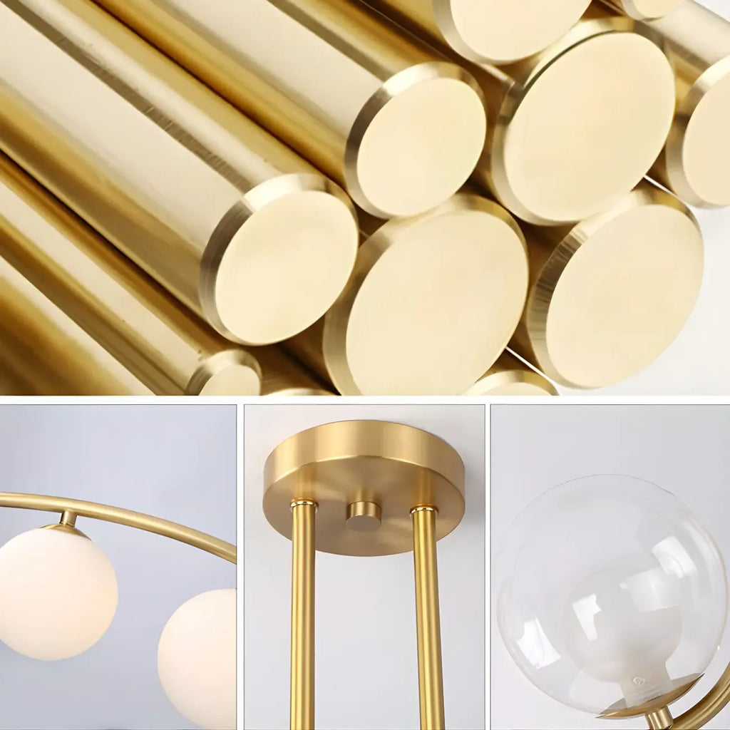 Trendy Modern Gold Arc Multi-Light Island Pendant