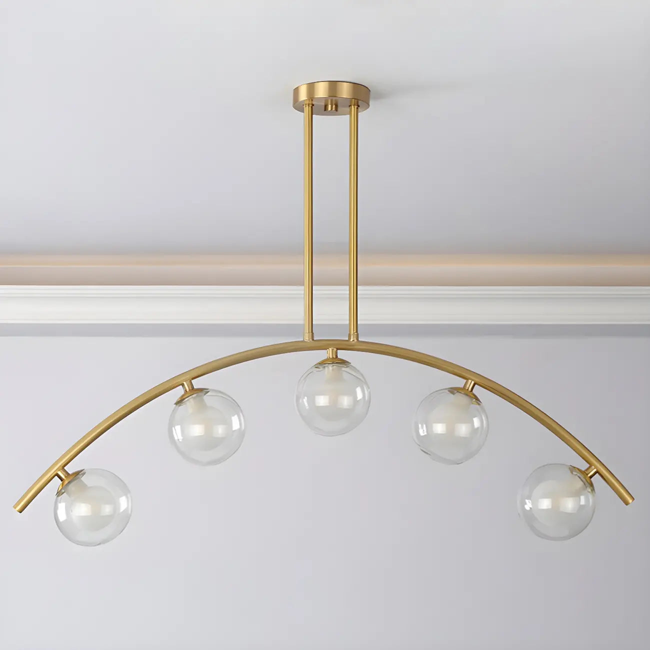 Trendy Modern Gold Arc Multi-Light Island Pendant