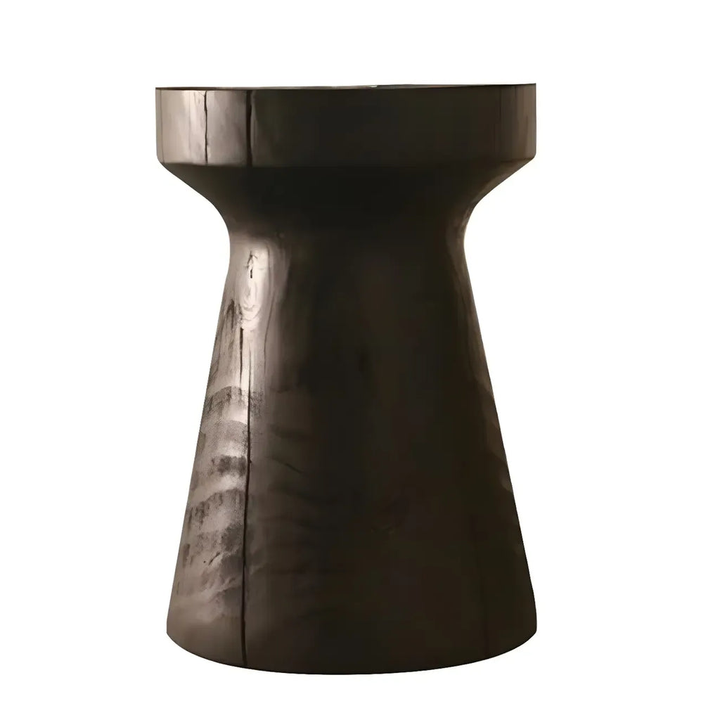 Scandinavian Round Solid Wood End Table Pedestal Base