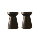 Scandinavian Round Solid Wood End Table Pedestal Base