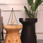 Scandinavian Round Solid Wood End Table Pedestal Base