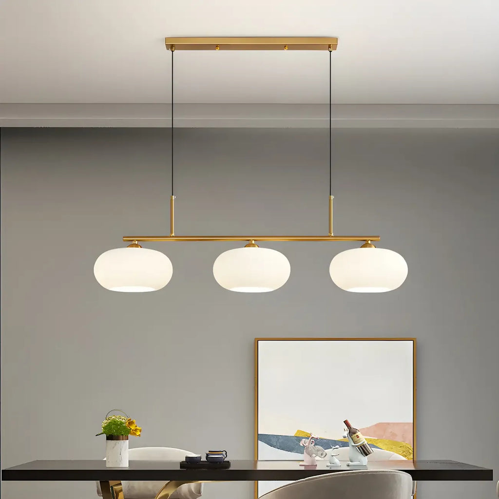 Contemporary Frosted Glass Globe Island Pendant Light