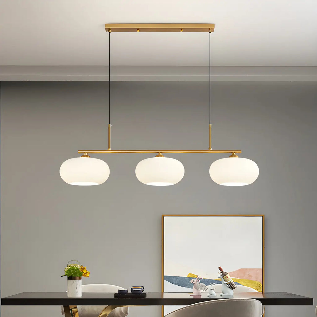 Contemporary Frosted Glass Globe Island Pendant Light