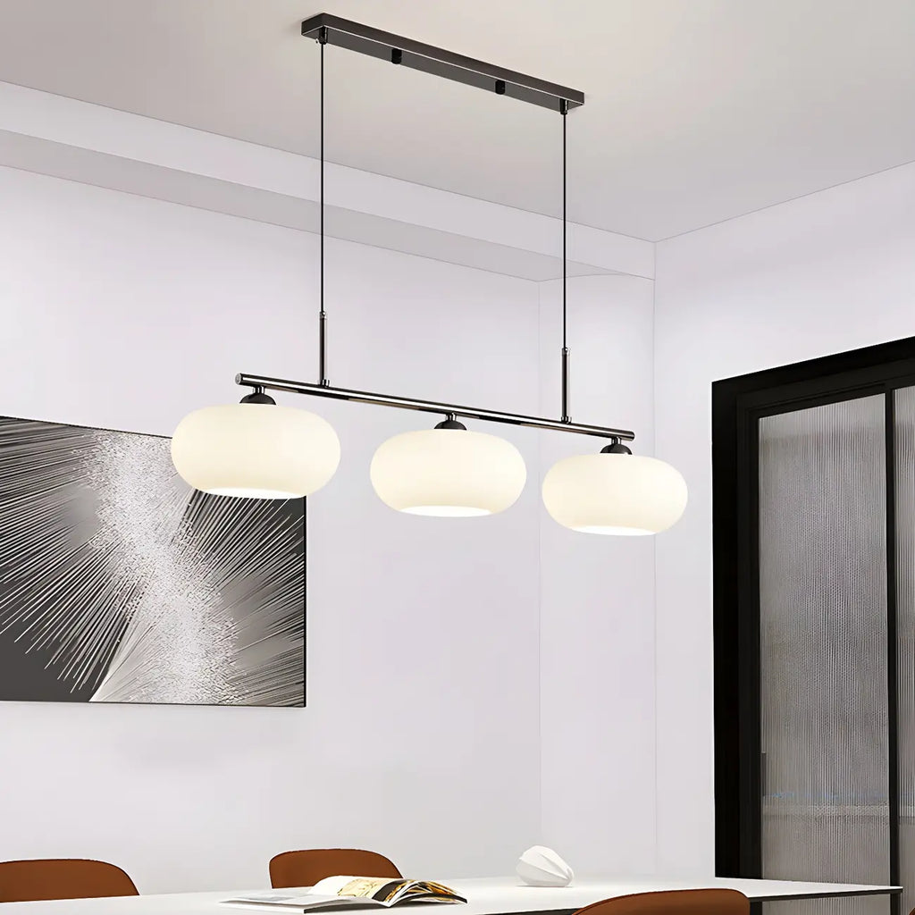Contemporary Frosted Glass Globe Island Pendant Light