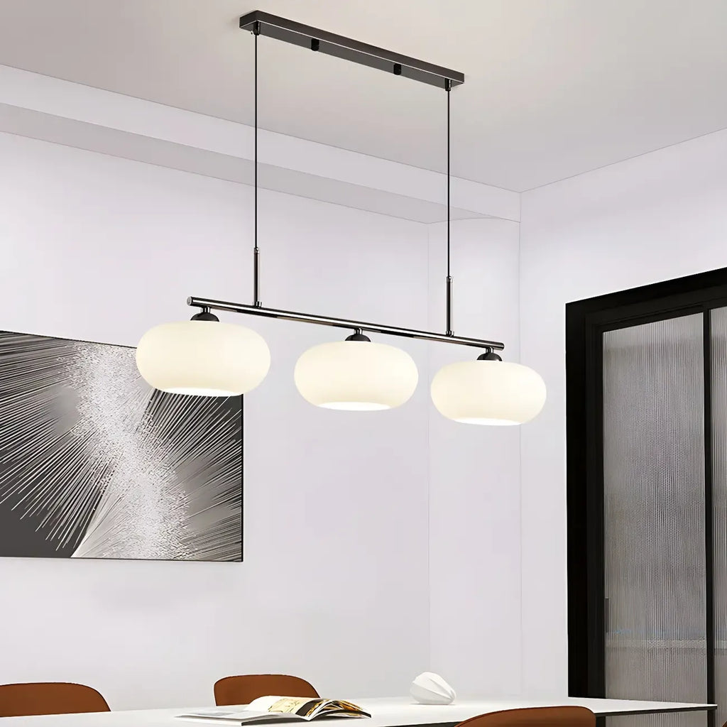 Contemporary Frosted Glass Globe Island Pendant Light