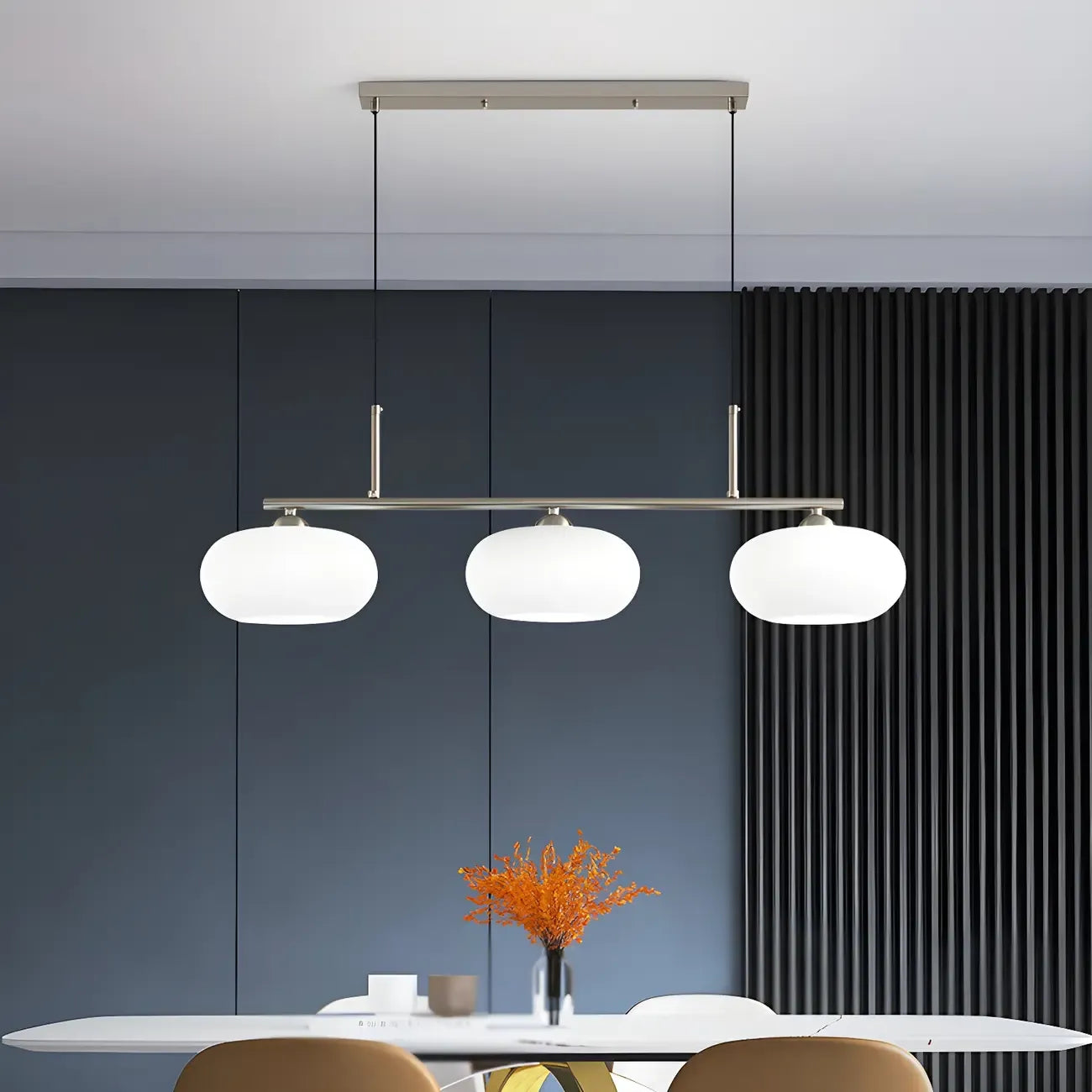 Contemporary Frosted Glass Globe Island Pendant Light