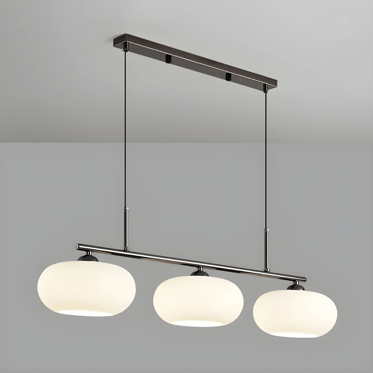 Contemporary Frosted Glass Globe Island Pendant Light