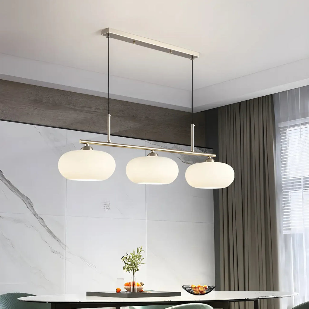 Contemporary Frosted Glass Globe Island Pendant Light