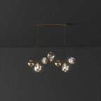 Contemporary Linear Crystal Island Pendant Light