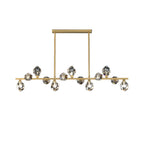 Contemporary Linear Crystal Island Pendant Light