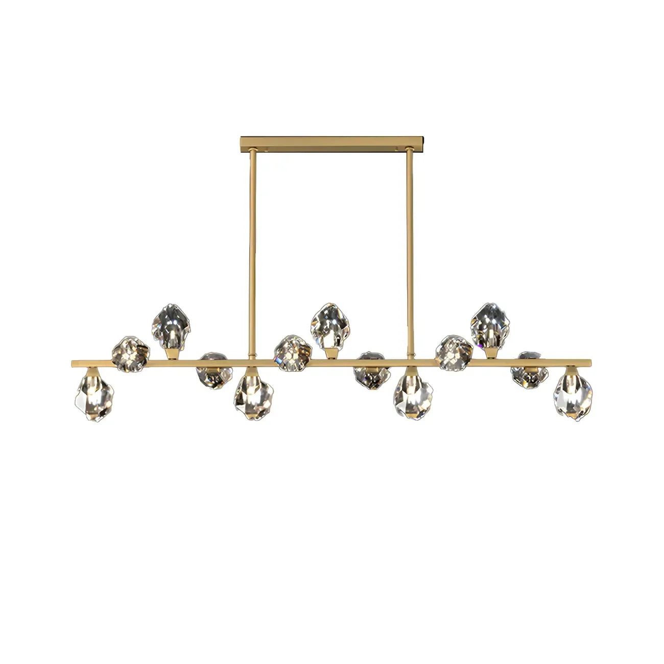 Contemporary Linear Crystal Island Pendant Light