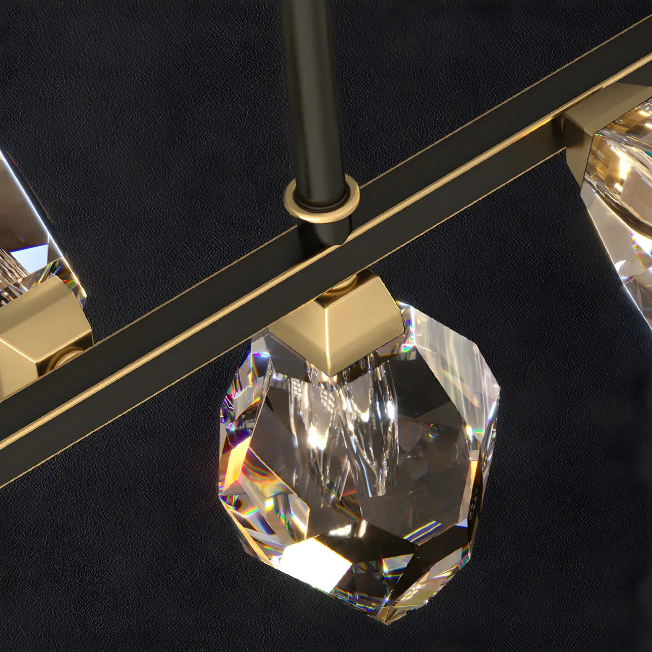 Contemporary Linear Crystal Island Pendant Light