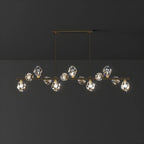 Contemporary Linear Crystal Island Pendant Light