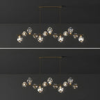 Contemporary Linear Crystal Island Pendant Light