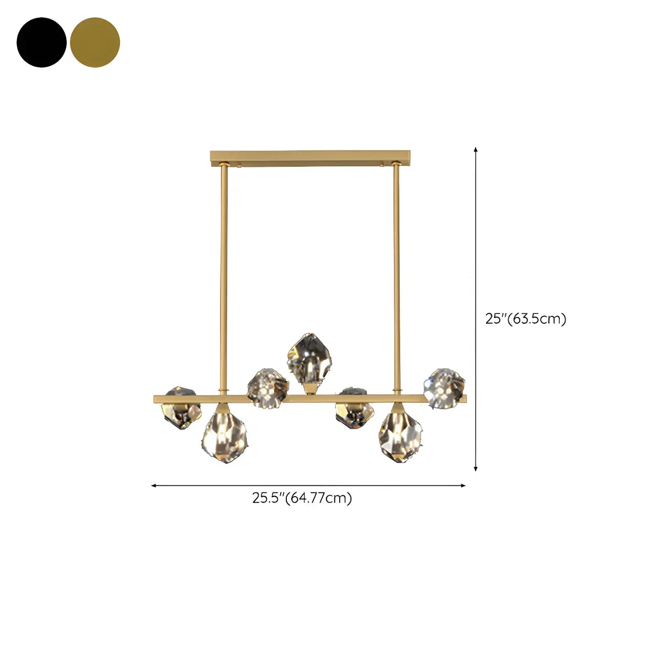 Contemporary Linear Crystal Island Pendant Light