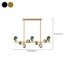 Contemporary Linear Crystal Island Pendant Light