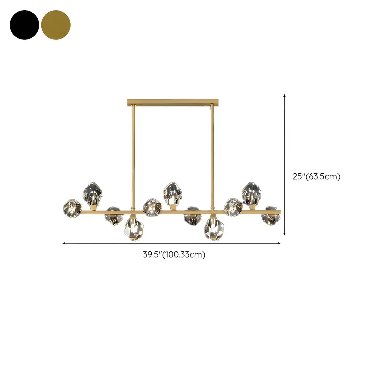 Contemporary Linear Crystal Island Pendant Light
