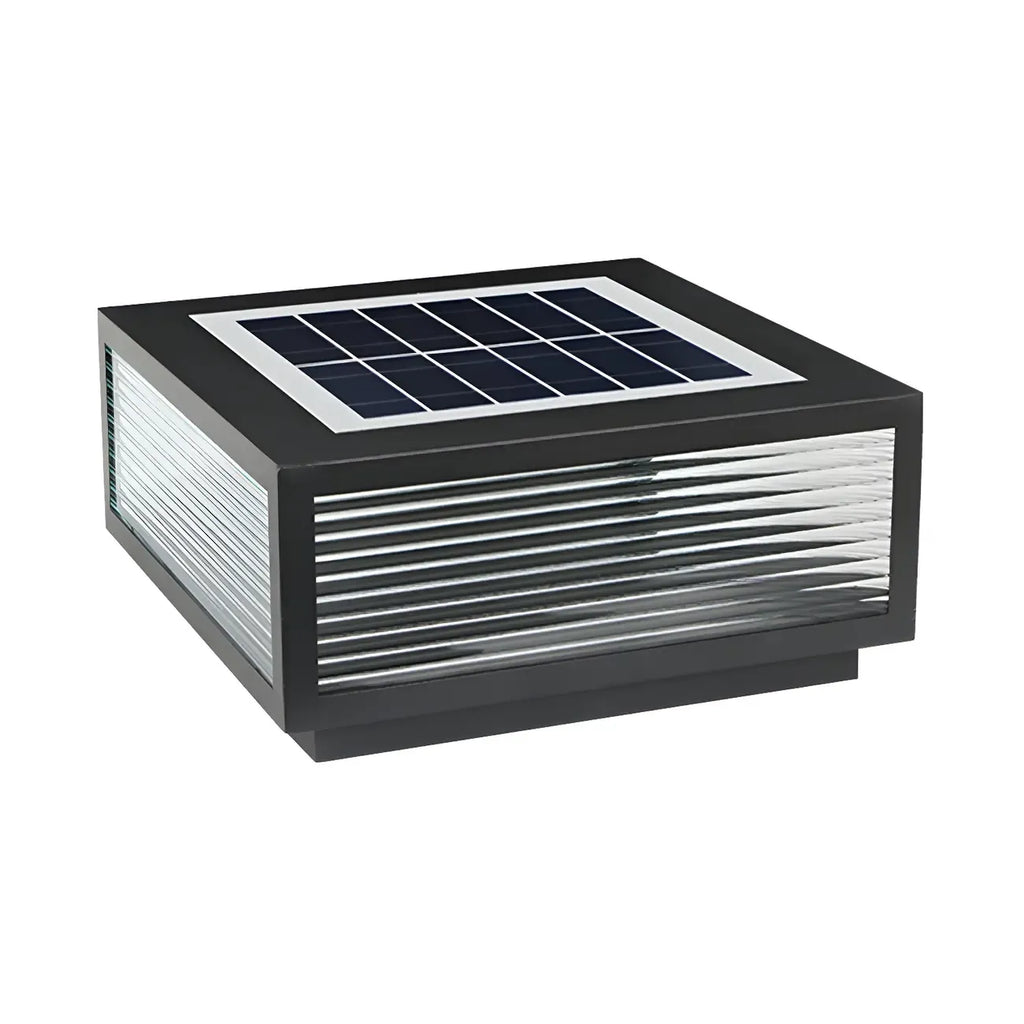 Black Rectangle Color-Changing Solar Outdoor Post Lights