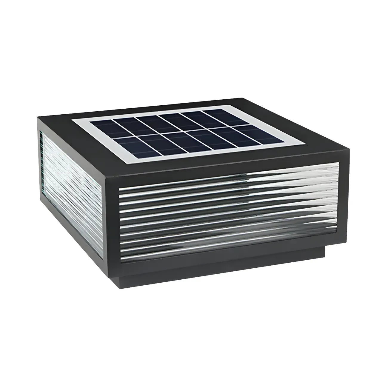 Black Rectangle Color-Changing Solar Outdoor Post Lights