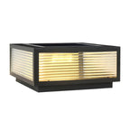 Black Rectangle Color-Changing Solar Outdoor Post Lights
