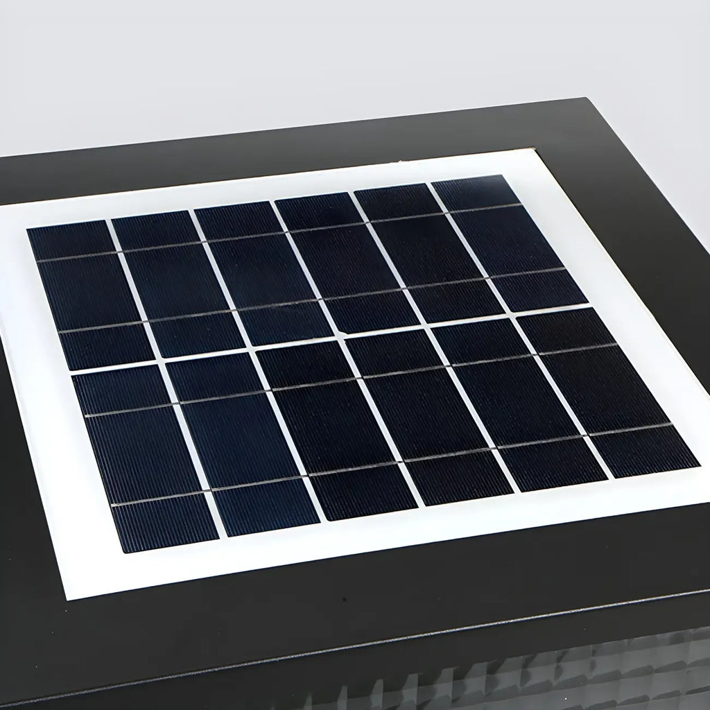 Black Rectangle Color-Changing Solar Outdoor Post Lights