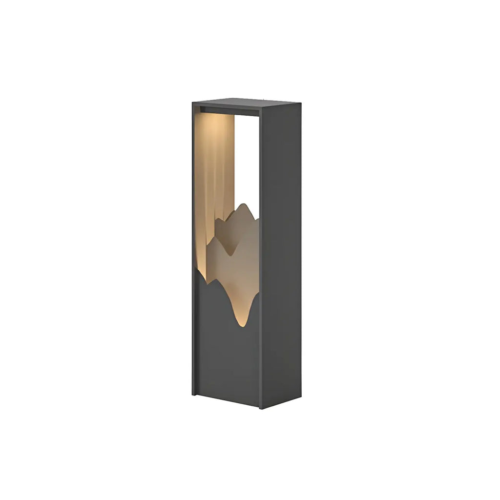 Vertical Geometric Mountain Outline Post Cap Light
