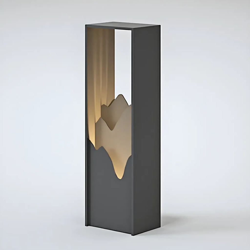 Vertical Geometric Mountain Outline Post Cap Light