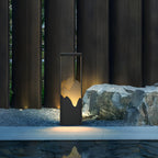 Vertical Geometric Mountain Outline Post Cap Light