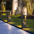 Vertical Geometric Mountain Outline Post Cap Light