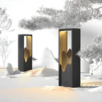 Vertical Geometric Mountain Outline Post Cap Light