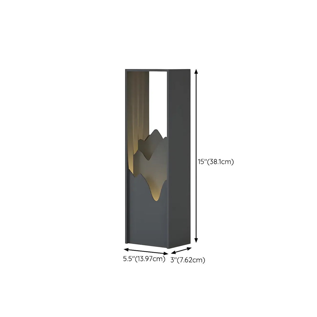 Vertical Geometric Mountain Outline Post Cap Light