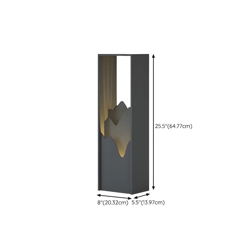 Vertical Geometric Mountain Outline Post Cap Light