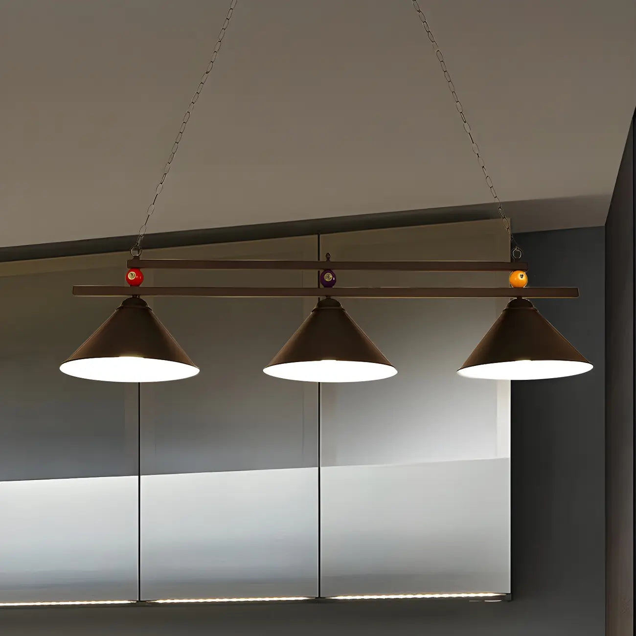 Rustic Metal 3-Light Pendant Light for Game Room