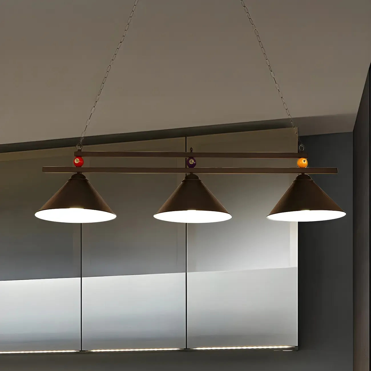 Rustic Metal 3-Light Pendant Light for Game Room