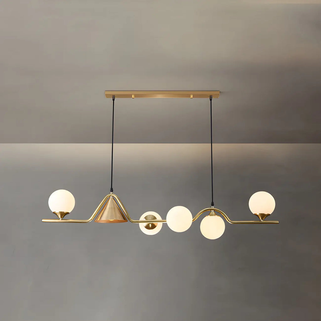Kitchen Modern Gold Glass Globe Island Chandelier