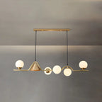 Kitchen Modern Gold Glass Globe Island Chandelier
