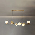 Kitchen Modern Gold Glass Globe Island Chandelier