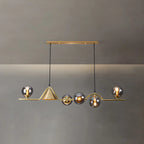 Kitchen Modern Gold Glass Globe Island Chandelier