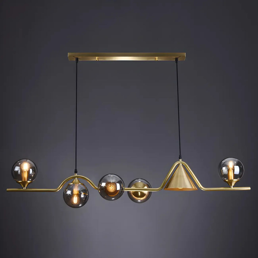 Kitchen Modern Gold Glass Globe Island Chandelier