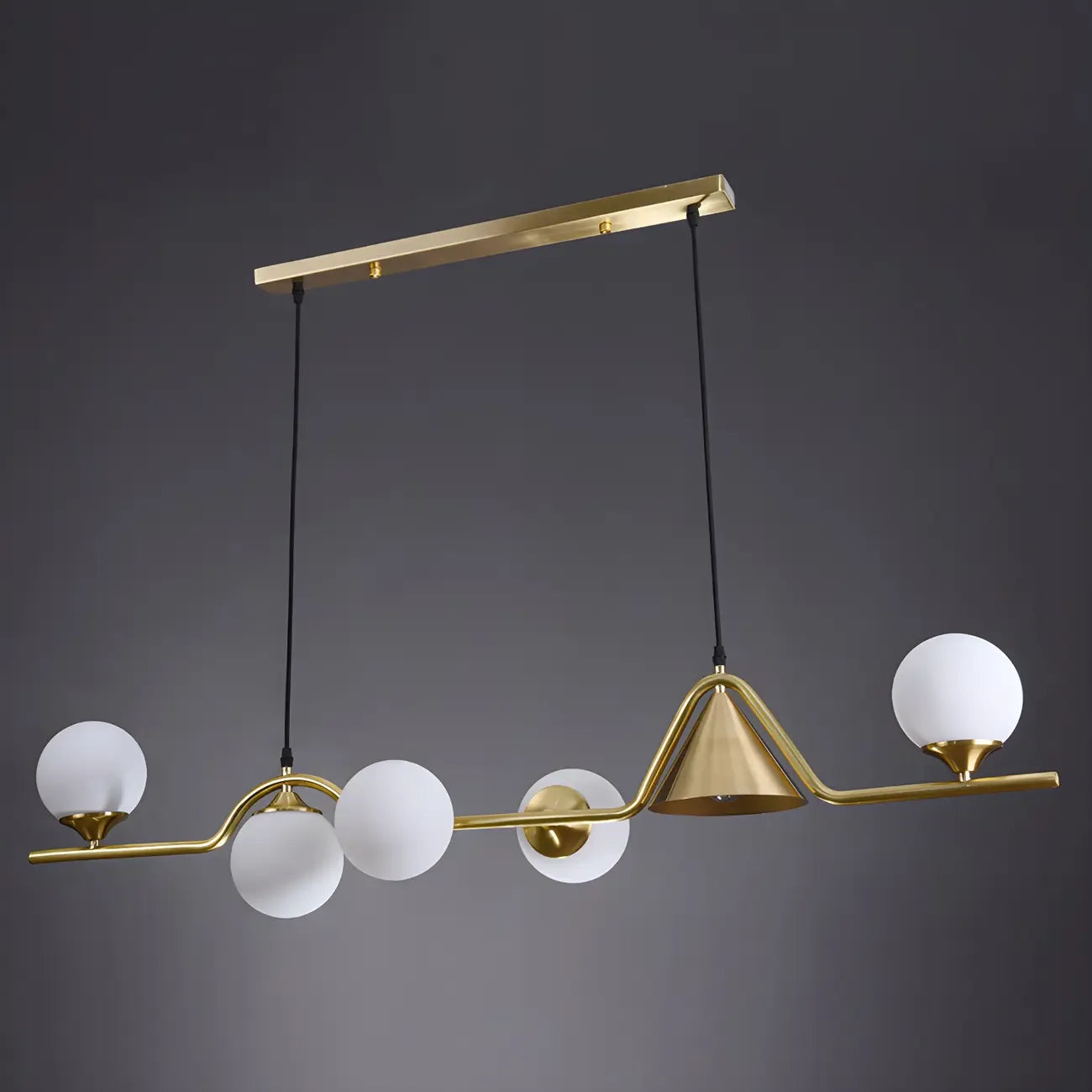 Kitchen Modern Gold Glass Globe Island Chandelier