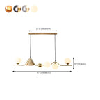 Kitchen Modern Gold Glass Globe Island Chandelier