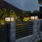Black Rectangle Solar LED Outdoor Post Lights
