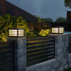 Black Rectangle Solar LED Outdoor Post Lights