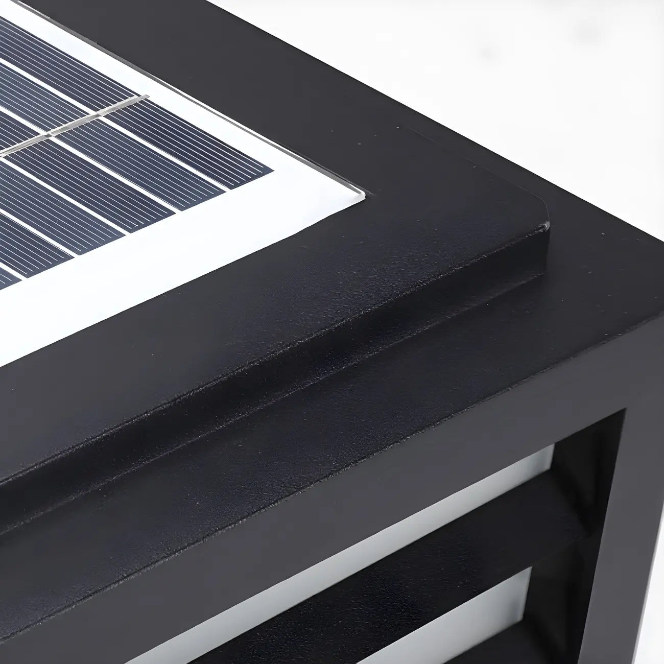Black Rectangle Solar LED Outdoor Post Lights
